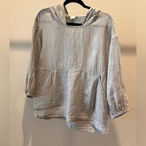 Poetry Fine Linen Hoodie Tunic